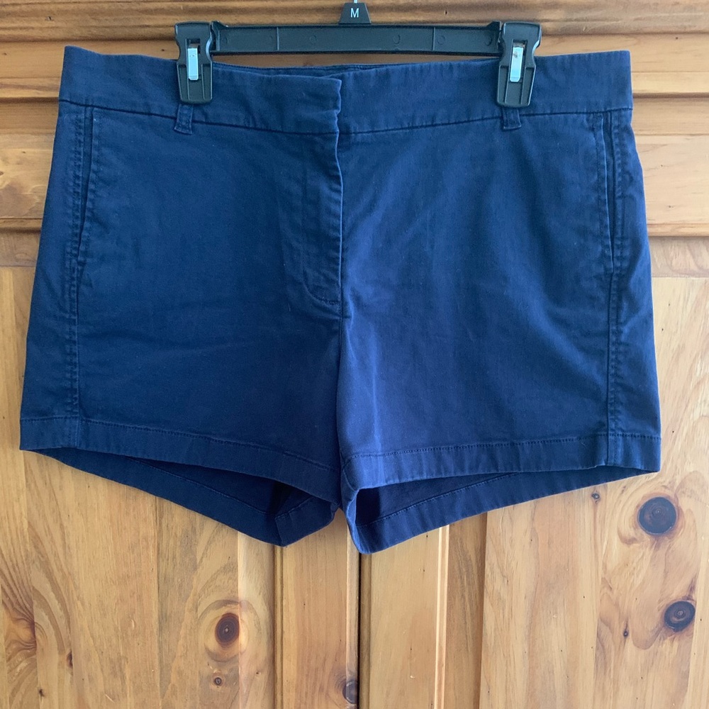 J Crew Navy Chino Shorts, 4” inseam, Size 14